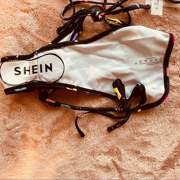 Shein Swim Black Multicolored Stars Bikini - Picture 2 of 7